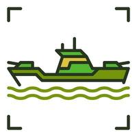 Battleship or Military Ship vector concept colored icon - Warship symbol