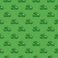 Vehicle with Rocket System vector concept green seamless pattern