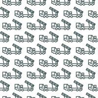 Multiple Launch Rocket System Vehicle vector concept line seamless pattern