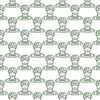 Military Man in a Helmet vector concept line seamless pattern - Soldiers background