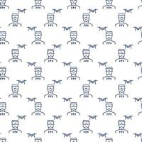 FPV Drone and Man vector concept line seamless pattern