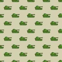 Army Tank vector War Transport concept colored seamless pattern