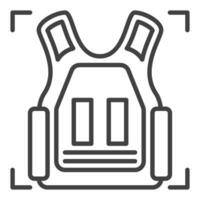 Bullet Proof Vest vector concept outline icon or sign