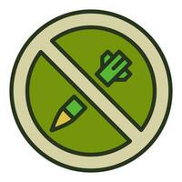 Prohibition of Missile Attacks vector Stop Bombing concept colored icon