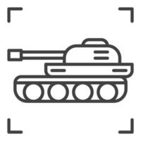 Ejército tanque vector concepto contorno icono o símbolo