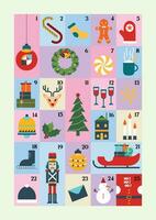 Merry Christmas and Happy New Year advent calendar vector