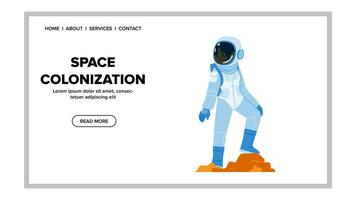 astronaut space colonization vector