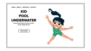 child kid pool underwater vector