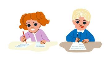 education school kids practicing handwriting vector