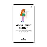 electricity kid girl wind energy vector