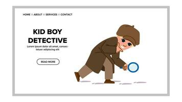 child kid boy detective vector