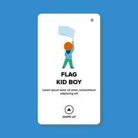 celebration flag kid boy vector