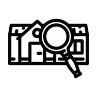 house searchmagnifying glass line icon vector illustration