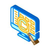 computer searchmagnifying glass isometric icon vector illustration