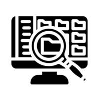 computer searchmagnifying glass glyph icon vector illustration