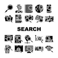 search web internet bar icons set vector