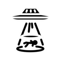 extraterrestre vida espacio exploración glifo icono vector ilustración