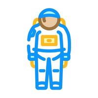 spacesuit space exploration color icon vector illustration