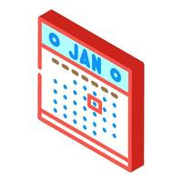 calendar pages list isometric icon vector illustration