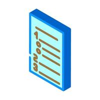 numbered list isometric icon vector illustration