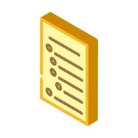 bullet points list isometric icon vector illustration