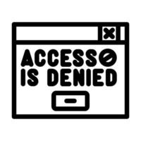 denied access line icon vector illustration