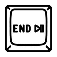 end button line icon vector illustration