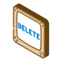 delete close isometric icon vector illustration