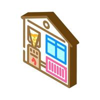 heating biomass energy isometric icon vector illustration