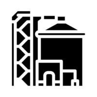 planta biomasa energía glifo icono vector ilustración