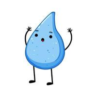 blue water drop character cartoon vector illustration