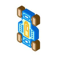 electric vehicle battery isometric icon vector illustration