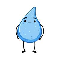 mascot water drop character cartoon vector illustration