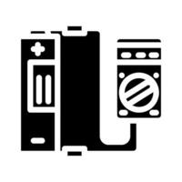 pruebas batería glifo icono vector ilustración