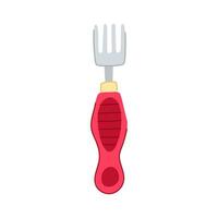 plastic toddler fork cartoon vector illustration