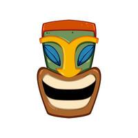 hawaii tiki mask cartoon vector illustration