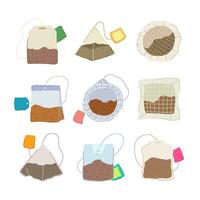 teabag set cartoon vector illustration