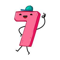 funny number character cartoon vector illustration