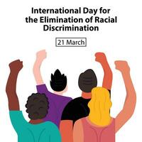 ilustración vector gráfico de cuatro personas de diferente Razas demostrado, Perfecto para internacional día, el eliminación, racial discriminación, celebrar, saludo tarjeta, etc.