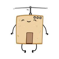 funny cardboard box character cartoon vector illustration