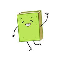 happy book character cartoon vector illustration