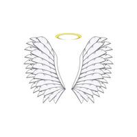 abstract wing angel cartoon vector illustration