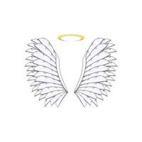 abstract wing angel cartoon vector illustration