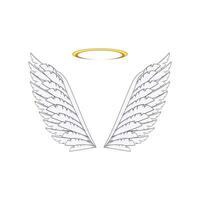 feather wing angel cartoon vector illustration