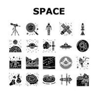 space exploration planet icons set vector