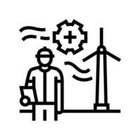 turbine maintenance line icon vector illustration