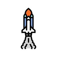 rocket launch space exploration color icon vector illustration