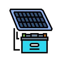 batería solar panel color icono vector ilustración