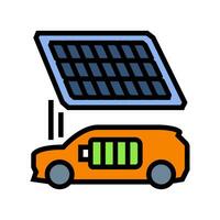 charging station solar panel color icon vector illustration