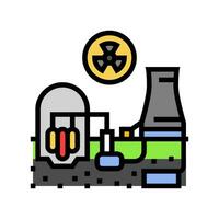 power generation nuclear energy color icon vector illustration